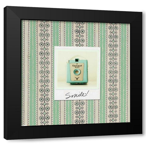 Smile Polaroid Black Modern Wood Framed Art Print by Dvorak, Vicki