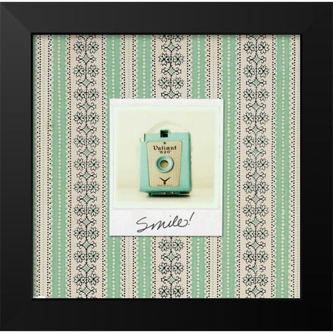 Smile Polaroid Black Modern Wood Framed Art Print by Dvorak, Vicki