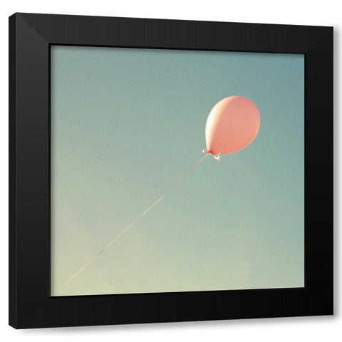 Pink Balloon Black Modern Wood Framed Art Print with Double Matting by Dvorak, Vicki