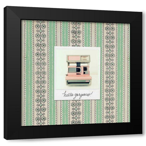 Hello Gorgeous Polaroid Black Modern Wood Framed Art Print by Dvorak, Vicki