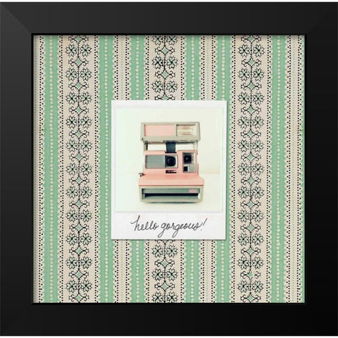Hello Gorgeous Polaroid Black Modern Wood Framed Art Print by Dvorak, Vicki