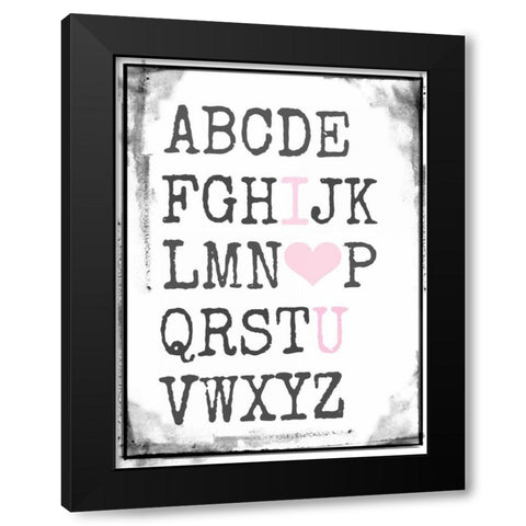 Alphabet Love Black Modern Wood Framed Art Print by Dvorak, Vicki