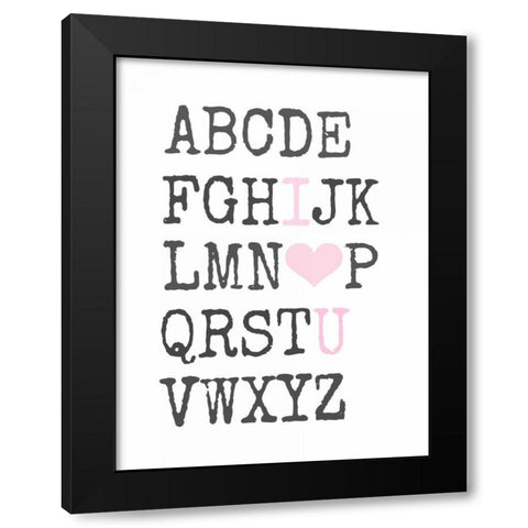 Love You Text Black Modern Wood Framed Art Print by Dvorak, Vicki