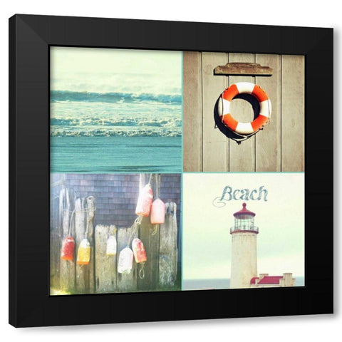 Ocean Blue BEACH Black Modern Wood Framed Art Print with Double Matting by Dvorak, Vicki