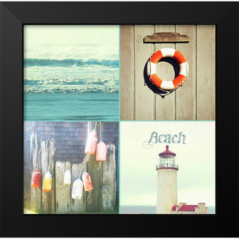 Ocean Blue BEACH Black Modern Wood Framed Art Print by Dvorak, Vicki