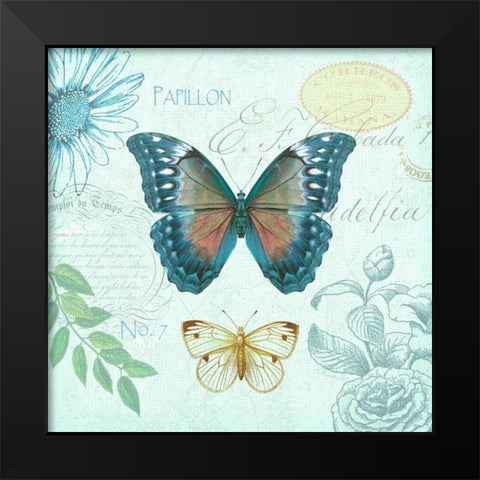 Butterflies and Botanical 1 Black Modern Wood Framed Art Print by James, Christopher