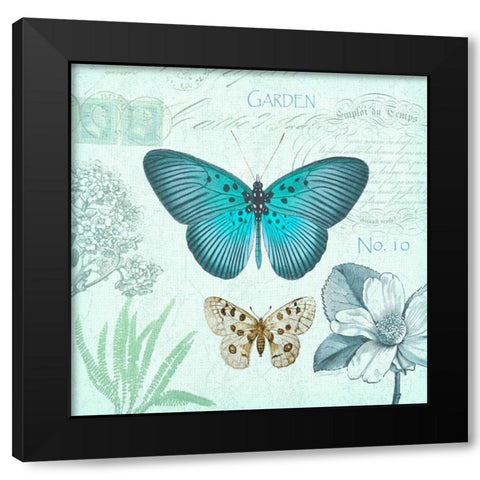 Butterflies and Botanical 2 Black Modern Wood Framed Art Print with Double Matting by James, Christopher
