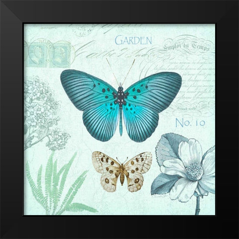 Butterflies and Botanical 2 Black Modern Wood Framed Art Print by James, Christopher