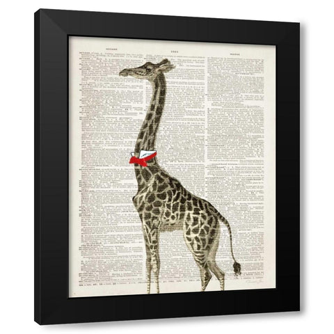 Dapper Giraffe Black Modern Wood Framed Art Print by James, Christopher