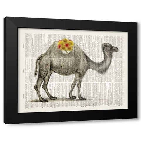 Flower Back Camel Black Modern Wood Framed Art Print by James, Christopher