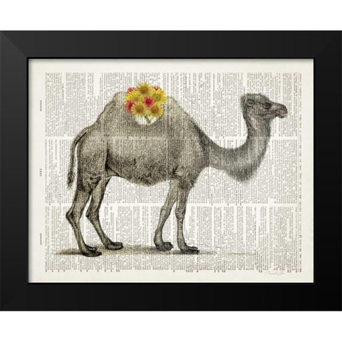 Flower Back Camel Black Modern Wood Framed Art Print by James, Christopher