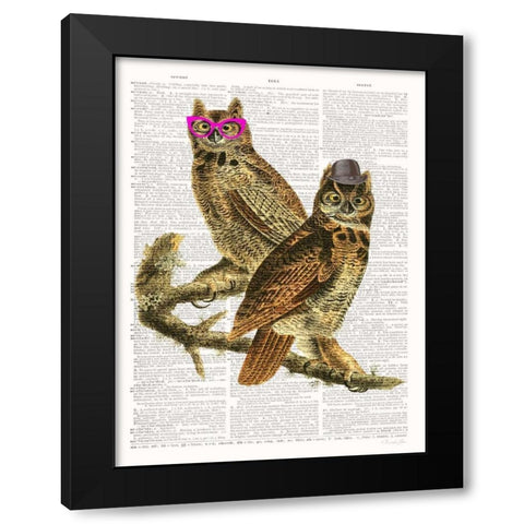 Whoo Are You Looking At ? Black Modern Wood Framed Art Print with Double Matting by James, Christopher