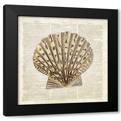 Scallop Shell Pages Black Modern Wood Framed Art Print by James, Christopher