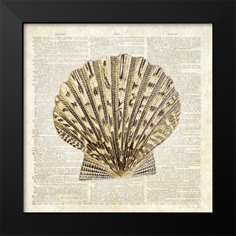 Scallop Shell Pages Black Modern Wood Framed Art Print by James, Christopher