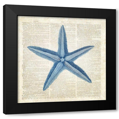 Starfish Pages Black Modern Wood Framed Art Print by James, Christopher