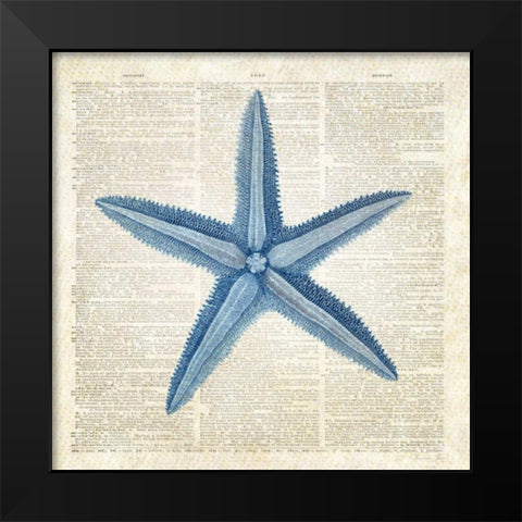 Starfish Pages Black Modern Wood Framed Art Print by James, Christopher