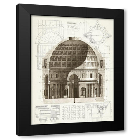 Basilica Dome Black Modern Wood Framed Art Print with Double Matting by James, Christopher