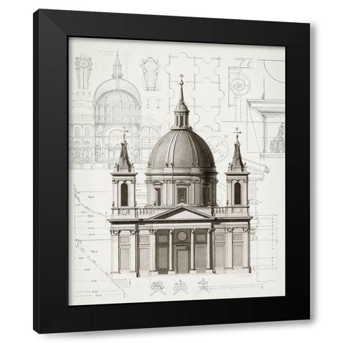 Classic Architecture 1 Black Modern Wood Framed Art Print with Double Matting by James, Christopher