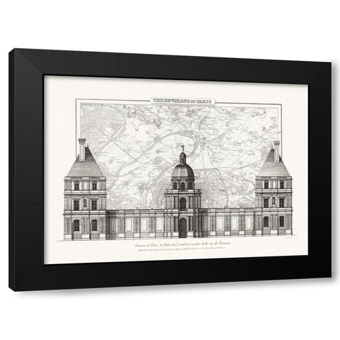 Envorons Of Paris 2 Black Modern Wood Framed Art Print with Double Matting by James, Christopher