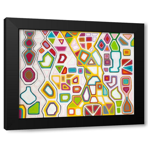 Modern Map Black Modern Wood Framed Art Print with Double Matting by Swanson