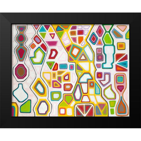 Modern Map Black Modern Wood Framed Art Print by Swanson