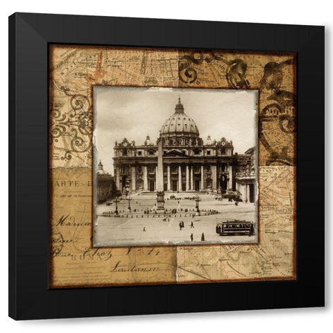Vatican Dome Black Modern Wood Framed Art Print by Studio Voltaire