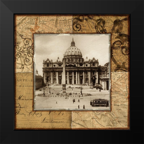 Vatican Dome Black Modern Wood Framed Art Print by Studio Voltaire