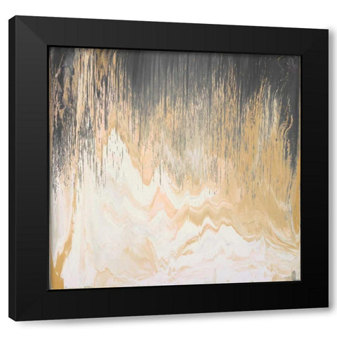 Abstracted Chevron Yellow Black Modern Wood Framed Art Print with Double Matting by Bering, Blakely