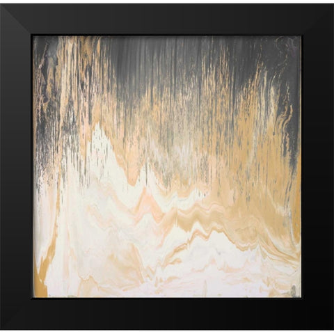 Abstracted Chevron Yellow Black Modern Wood Framed Art Print by Bering, Blakely
