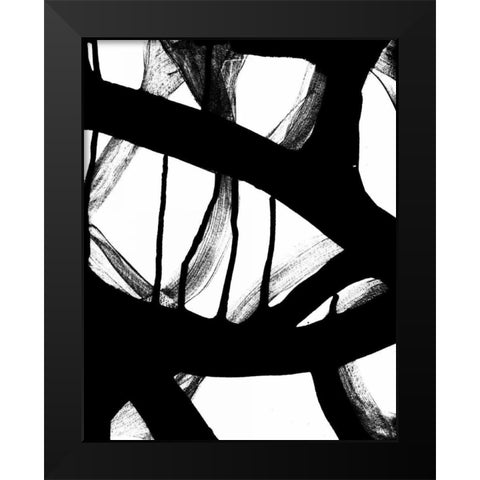 Blot and White 2 Black Modern Wood Framed Art Print by Hutton