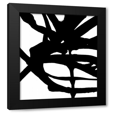 Blot and White 3 Black Modern Wood Framed Art Print by Hutton
