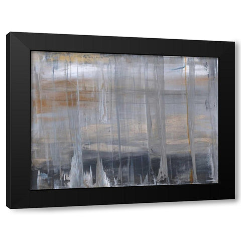 Midnight Mist Black Modern Wood Framed Art Print by Hutton