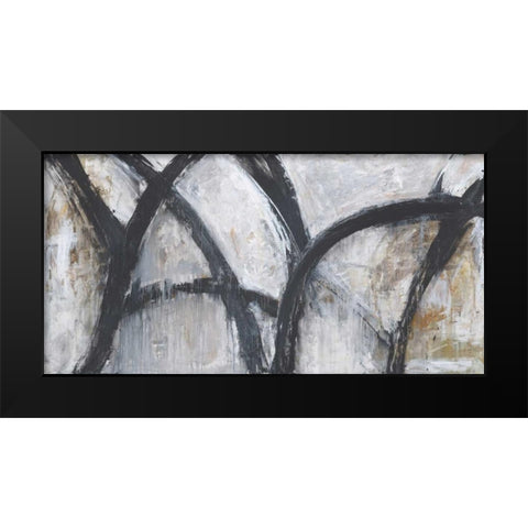ABSTRACT STROKES Black Modern Wood Framed Art Print by Hutton