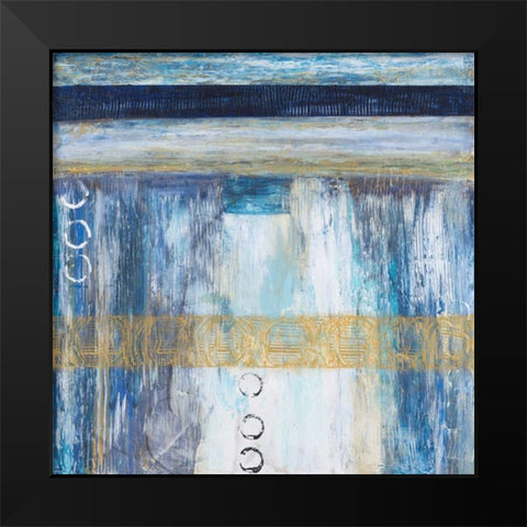 Flowing Stacks Black Modern Wood Framed Art Print by Hutton