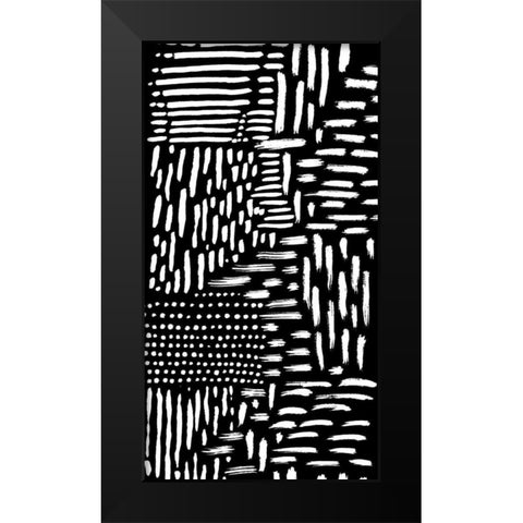Black and White Marking 2 Black Modern Wood Framed Art Print by Hutton