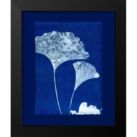 Cyanotype Ginko Black Modern Wood Framed Art Print by Zamudio, Dan