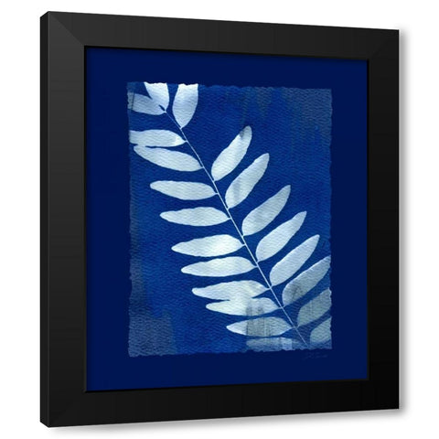 Cyanotype Fern Black Modern Wood Framed Art Print by Zamudio, Dan