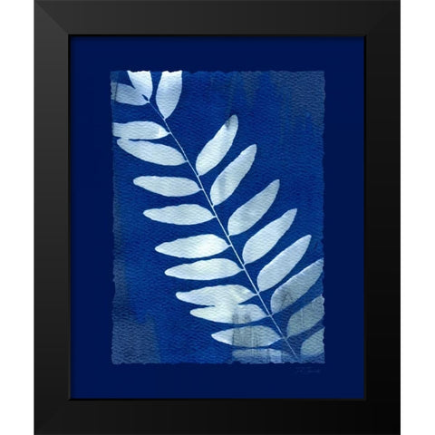 Cyanotype Fern Black Modern Wood Framed Art Print by Zamudio, Dan