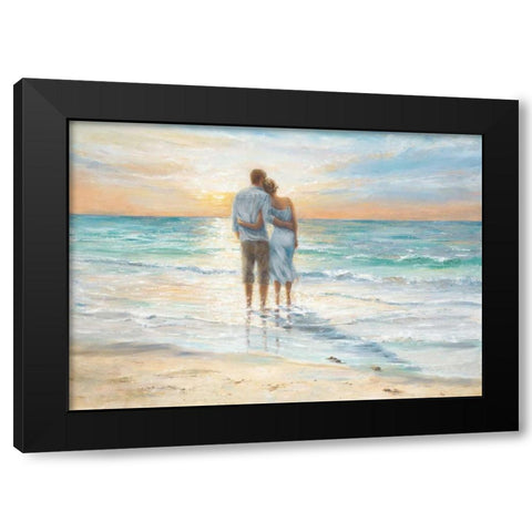 Seaside Sunset Black Modern Wood Framed Art Print by Wallis, Karen