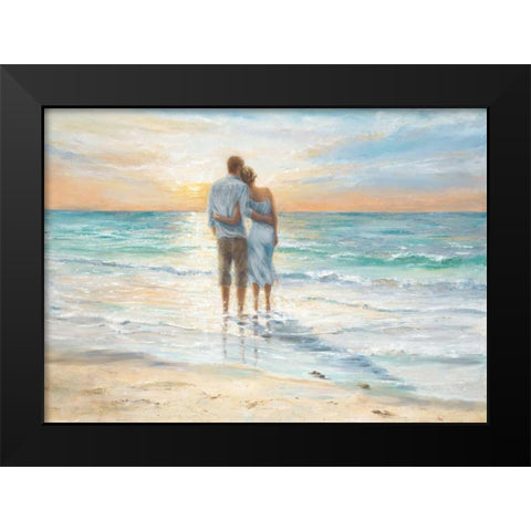 Seaside Sunset Black Modern Wood Framed Art Print by Wallis, Karen