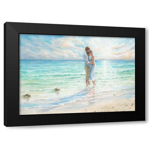 Seaside Embrace Black Modern Wood Framed Art Print with Double Matting by Wallis, Karen