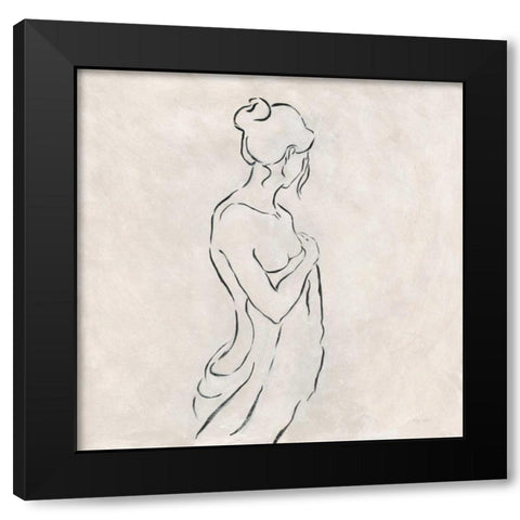 Alabaster Bather 1 Black Modern Wood Framed Art Print with Double Matting by Wallis, Karen