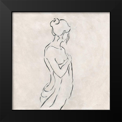 Alabaster Bather 1 Black Modern Wood Framed Art Print by Wallis, Karen