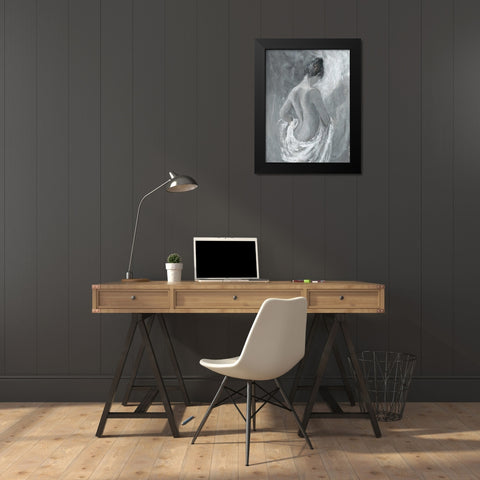 Draped Figure 1 Black Modern Wood Framed Art Print by Wallis, Karen