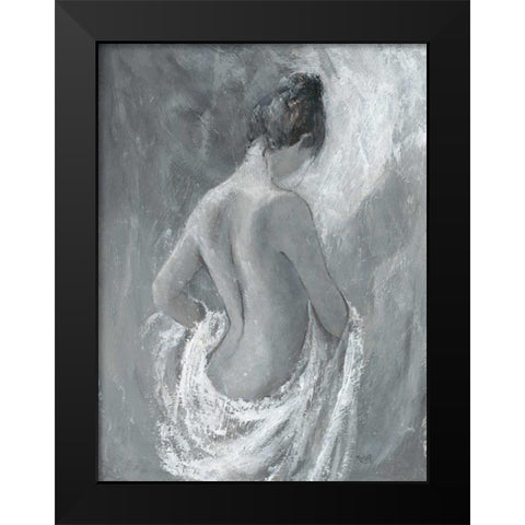 Draped Figure 1 Black Modern Wood Framed Art Print by Wallis, Karen