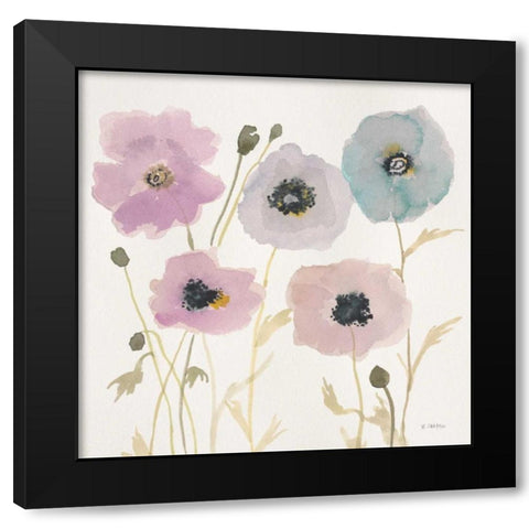 Pastel Garden I Black Modern Wood Framed Art Print with Double Matting by Swartz, Megan