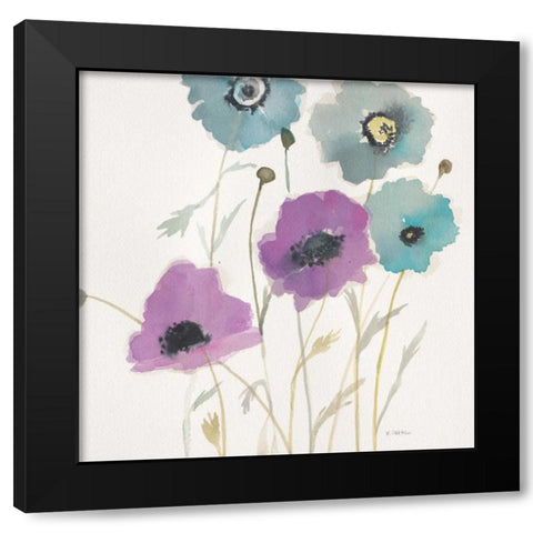 Pastel Garden II Black Modern Wood Framed Art Print with Double Matting by Swartz, Megan