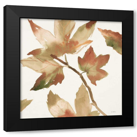 Autumn Song Black Modern Wood Framed Art Print with Double Matting by Swartz, Megan