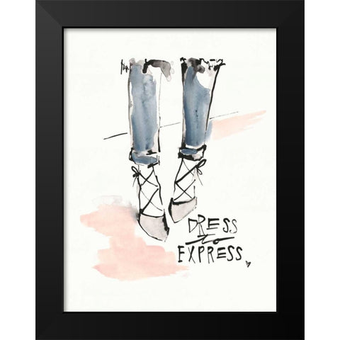 Dress to express Black Modern Wood Framed Art Print by Swartz, Megan