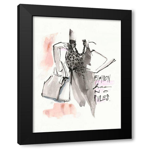 No rules Black Modern Wood Framed Art Print with Double Matting by Swartz, Megan